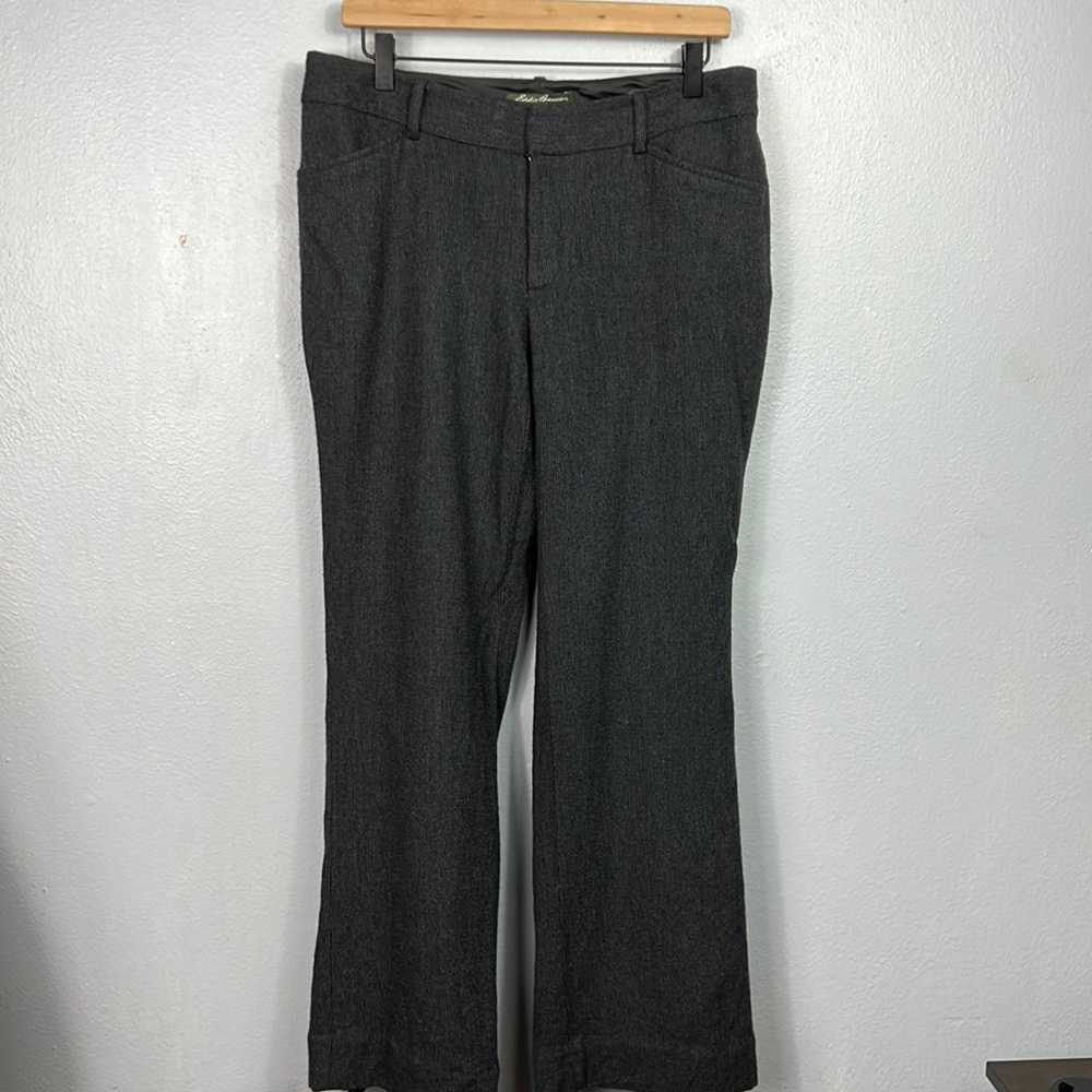 Eddie Bauer Blakely Fit Black & Gray Tweed Wool Blend Lined Pants 8